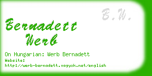 bernadett werb business card